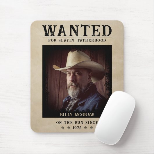  foto Gezocht Poster Grappige Vaderdag Muismat (Met muis)