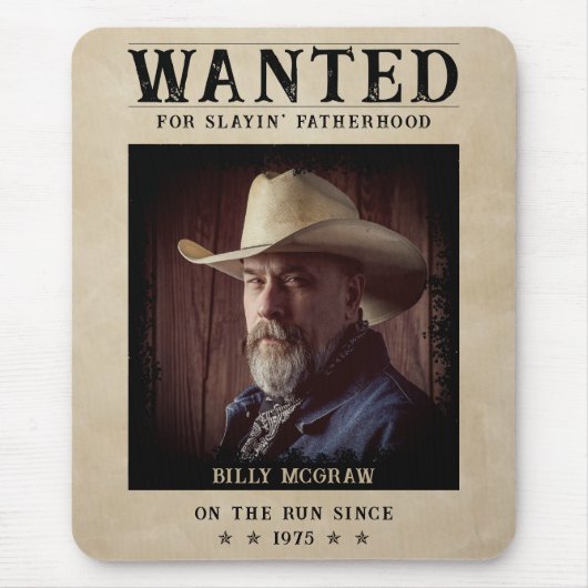  foto Gezocht Poster Grappige Vaderdag Muismat (Voorkant)