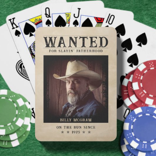  foto Gezocht Poster Grappige Vaderdag Pokerkaarten