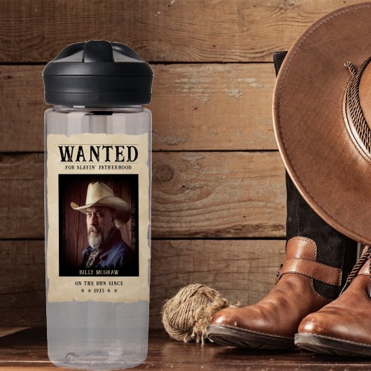  foto Gezocht Poster Grappige Vaderdag Waterfles