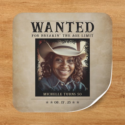  foto Gezocht Poster verjaardag Vierkante Sticker