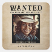  foto Gezocht Poster verjaardag Vierkante Sticker (Voorkant)