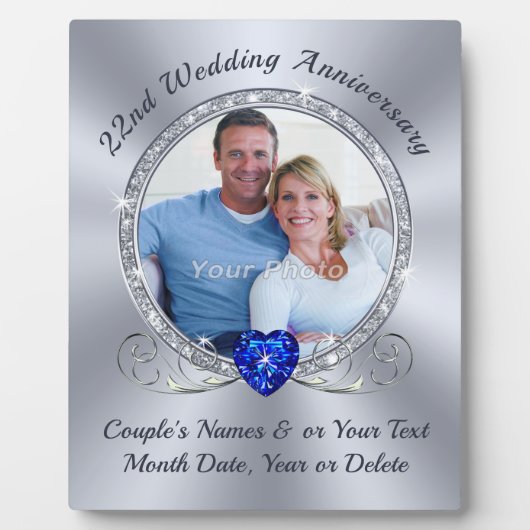 Foto, Gift Ideas for 22nd Wedding Jubileum, Fotoplaat (Voorkant)