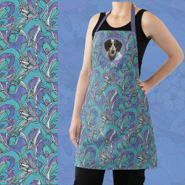 Foto Gift voor Hond Moeder Oma  Aqua Paarse Schort
