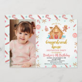 Foto Gingerbread House Decorating Party Verjaardag Kaart (Voorkant / Achterkant)