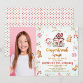 Foto Gingerbread Huis Decoreren Verjaardag Kaart (Voorkant / Achterkant)