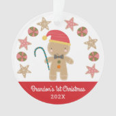 Foto GingerbrooBoy Baby First KerstRed Ornament (voorkant)