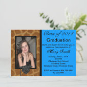 Foto Giraffe Afstuderen Uitnodiging (Staand voorkant)