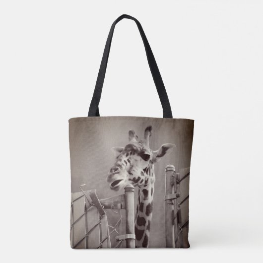 Foto Giraffe -  stijl Tote Bag (Achterkant)