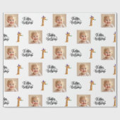 Foto Giraffe Verjaardags Inpakpapier (Vlak)