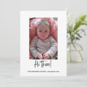Foto Girl Birth Announcement Kaart (Staand voorkant)