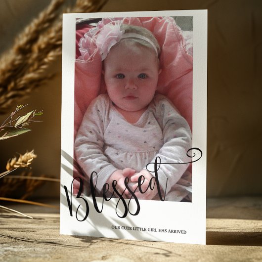 Foto Girl Birth Announcement Kaart