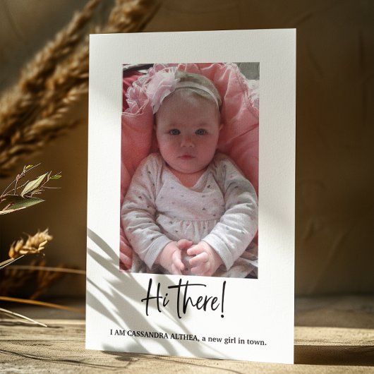 Foto Girl Birth Announcement Kaart