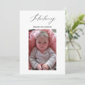 Foto Girl Birth Announcement Kaart (Staand voorkant)