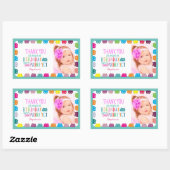 Foto Girl Birthday Dank je Rechthoekige Sticker (Vel)