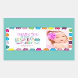 Foto Girl Birthday Dank je Rechthoekige Sticker