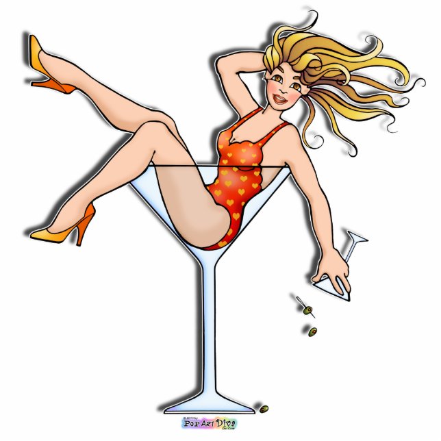 Foto: Girl in Martini Glass, Olivia Staand Fotobeeldje (Voorkant)