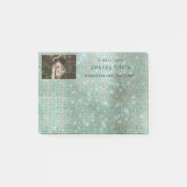 Foto Glam Custom Blauwgroen Sparkly Diamond Sequin Post-it® Notes (Voorkant)