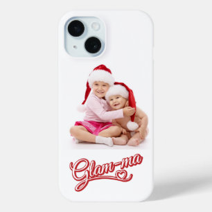 Foto Glamma rood/wit op wit iPhone 15 Case