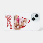 Foto Glamma rood/wit op wit iPhone 15 Case (Achterkant horizontaal)