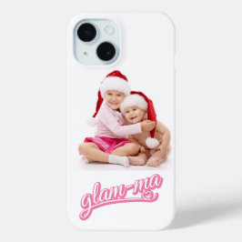 Foto Glamma roze/wit op wit iPhone 15 Case
