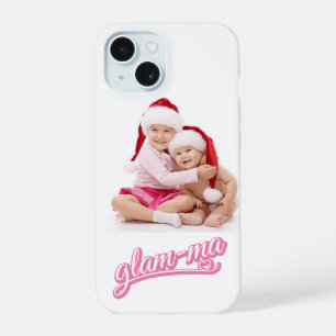 Foto Glamma roze/wit op wit iPhone 15 Case