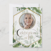 Foto: Glitter Foliage Greenery Celebration of Life Kaart (Achterkant)