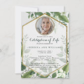Foto: Glitter Foliage Greenery Celebration of Life Kaart (Voorkant)