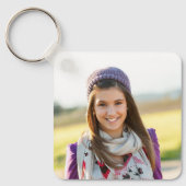 Foto Glittery Blauwgroen Turquoise Glam Script Nam Sleutelhanger (Voorkant)