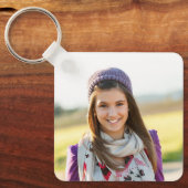 Foto Glittery Blauwgroen Turquoise Glam Script Nam Sleutelhanger (Voorkant)