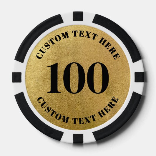 Foto Gold 100 genummerd Poker Chips (Voorkant)