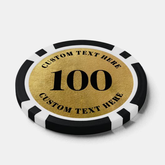Foto Gold 100 genummerd Poker Chips (Enkel)