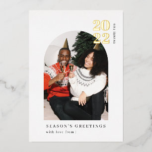 Foto Gold Arch Couple kerstparty Folie Uitnodiging