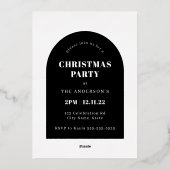 Foto Gold Arch Couple kerstparty Folie Uitnodiging (Achterkant)