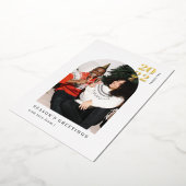 Foto Gold Arch Couple kerstparty Folie Uitnodiging (Gedraaid)