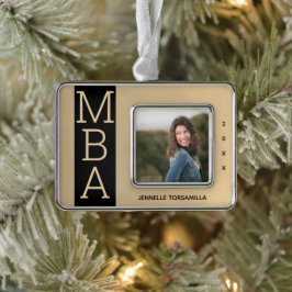 Foto Gold Black MBA-Afstuderen Verzilverd Omlijst Ornament