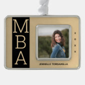 Foto Gold Black MBA-Afstuderen Verzilverd Omlijst Ornament (Voorkant)