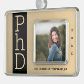 Foto Gold Black PhD Afstuderen kerstversiering Verzilverd Omlijst Ornament (Links)