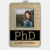 Foto Gold Black, PhD Afstuderen Verzilverd Omlijst Ornament (Voorkant)