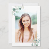 Foto Gold Botanical Letter Graduation Party Kaart (Achterkant)