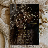 Foto Gold Calligraphy Script Wedding Folie Uitnodiging