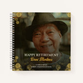 Foto Gold Confetti Happy Retirement Party Gast Notitieboek (Voorkant)