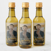 Foto Gold Confetti Happy Retirement Party Wijn Etiket (Flessen)