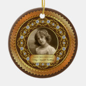 Foto Gold Copper Herdenkingsdiamant Chocolade Keramisch Ornament (Voorkant)