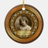 Foto Gold Copper Herdenkingsdiamant Chocolade Keramisch Ornament (Achterkant)