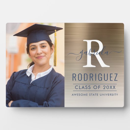 Foto Gold Donk Blue Metallic Afstuderen Keepomwill Fotoplaat (voorkant)