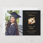 Foto Gold Elegant Law School Afstuderen Aankondiging (Voorkant)