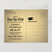 Foto Gold Faux Folie Afstuderen Sla datum op Briefkaart (Achterkant)