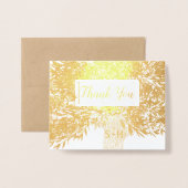 Foto Gold Foil Initialen Tree Trunk Hartelijk dank Folie Kaarten (Voorkant met envelop)