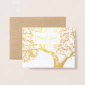 Foto Gold Foil Initialen Tree Weddenschap Hartelij Folie Kaarten (Voorkant met envelop)